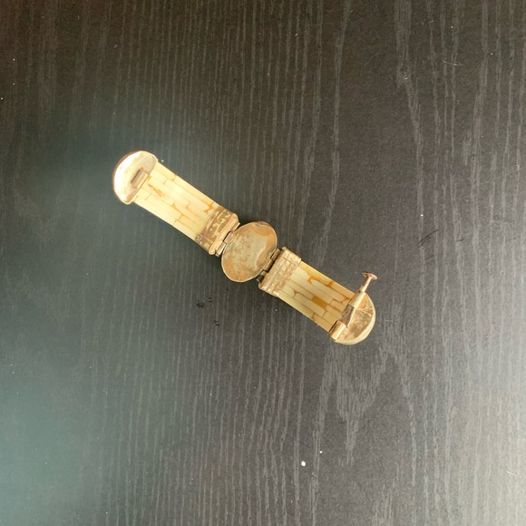 Vintage natural stone & Buffalo bone copper bangle - Picture 7 of 8